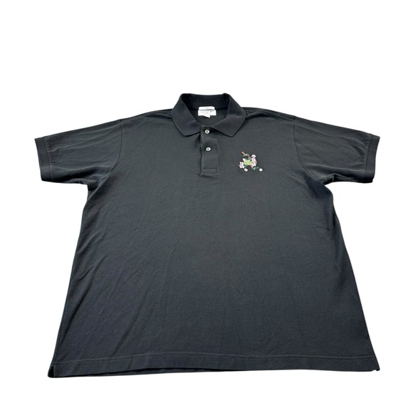 Lacoste Black Made In Japan Cherry Blossom Men's Cotton Polo Shirt Size XL - Picture 2 of 6